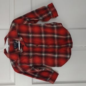 The Children's Place Red Plaid Boy's Shirt Size 12 months EUC Holiday Christmas